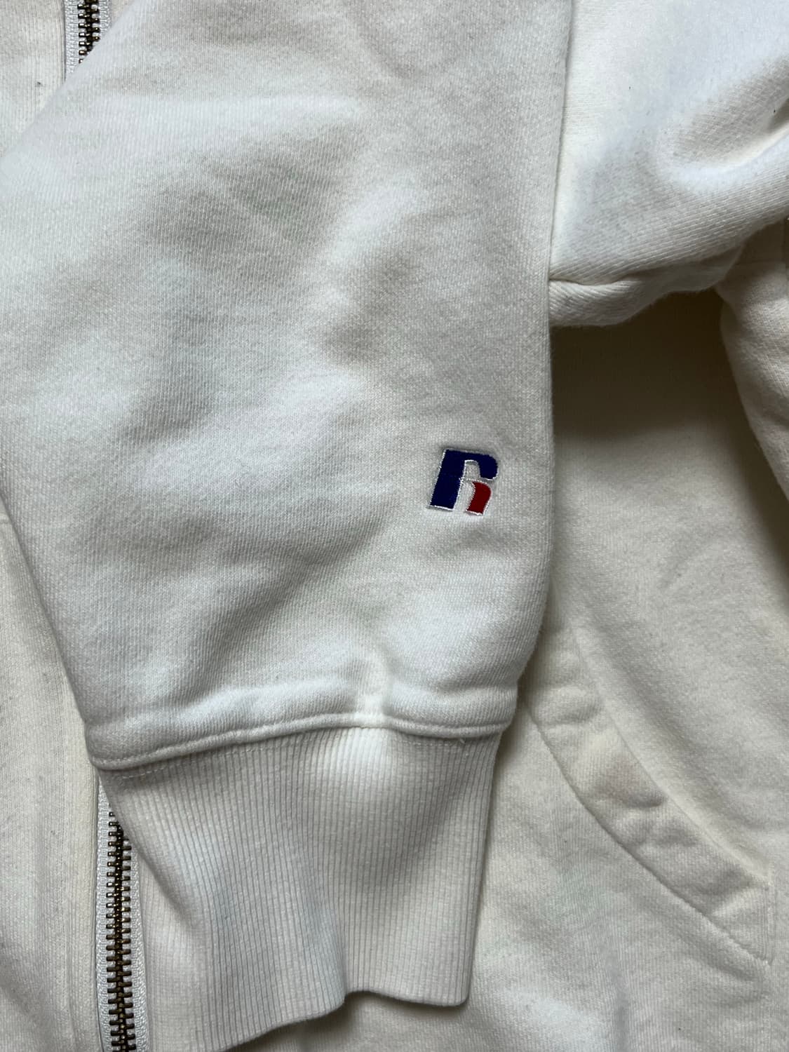 빈티지 USA 러셀 후드 집업 XL 화이트 상품이미지5