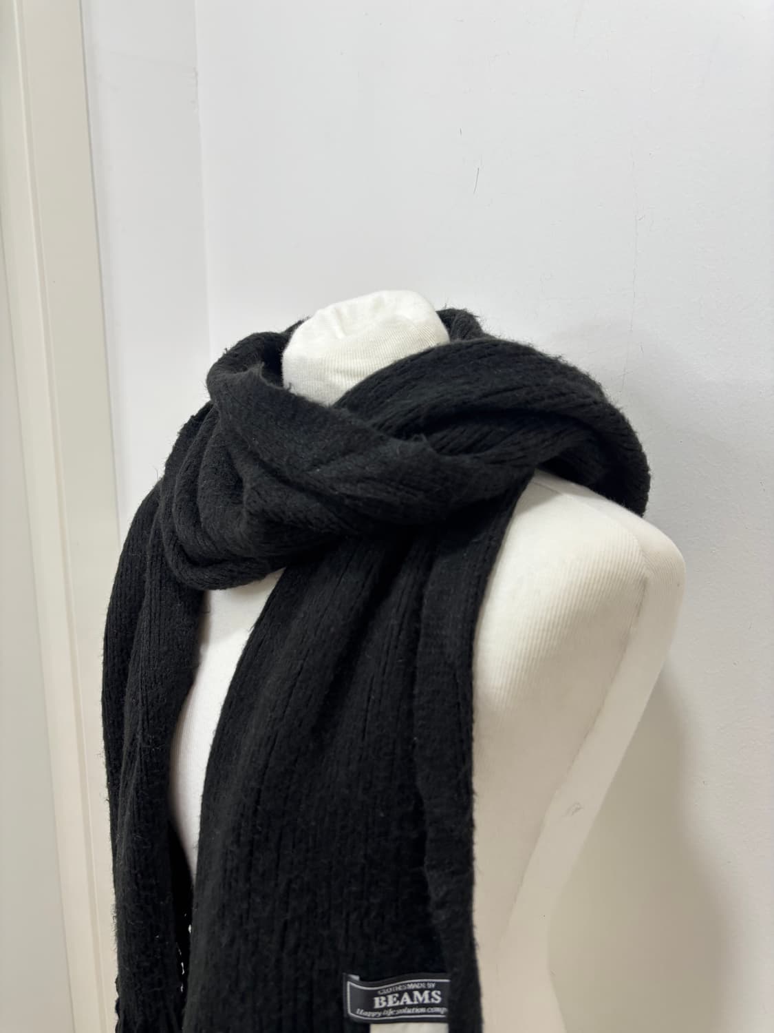 Beams 빔즈 블랙 아크릴 머플러 목도리 상품이미지3