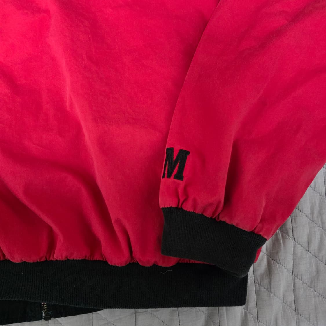 [XL] 90s 빈티지 말보로 리버시블 봄버 자켓 블랙/레드 스테인 상품이미지8