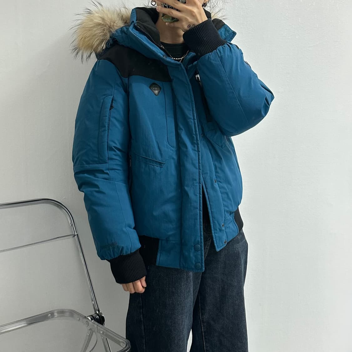 코오롱 윈드스토퍼 퍼 구스다운 패딩 보머자켓 상품이미지1