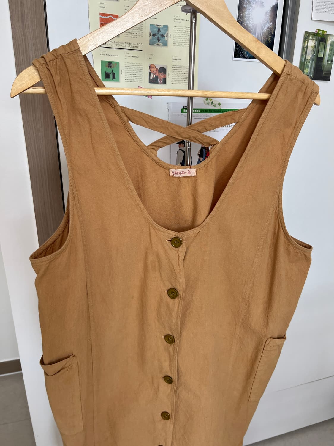 바게뜨 민소매 단추 원피스 상품이미지4