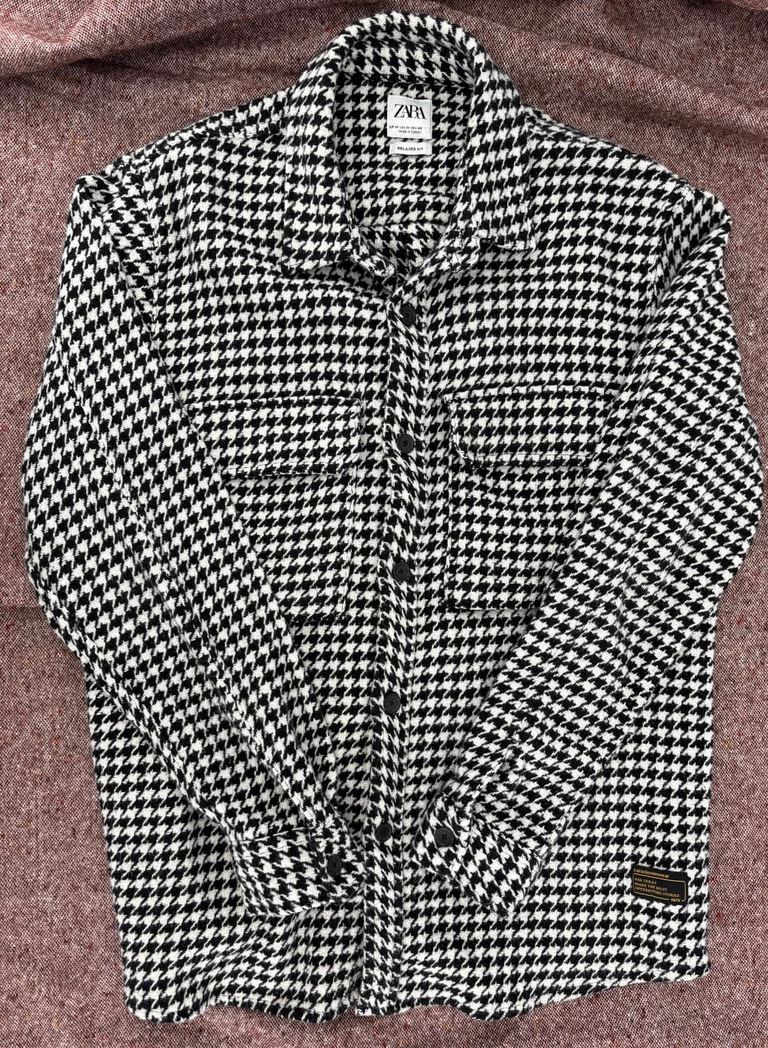 🖤 ZARA 하운드투스 체크 자켓 셔켓 상품이미지1