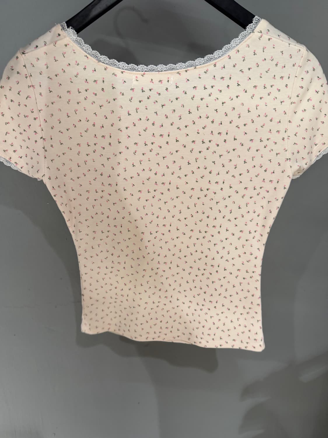 flower pattern shirring detail lace top 상품이미지8