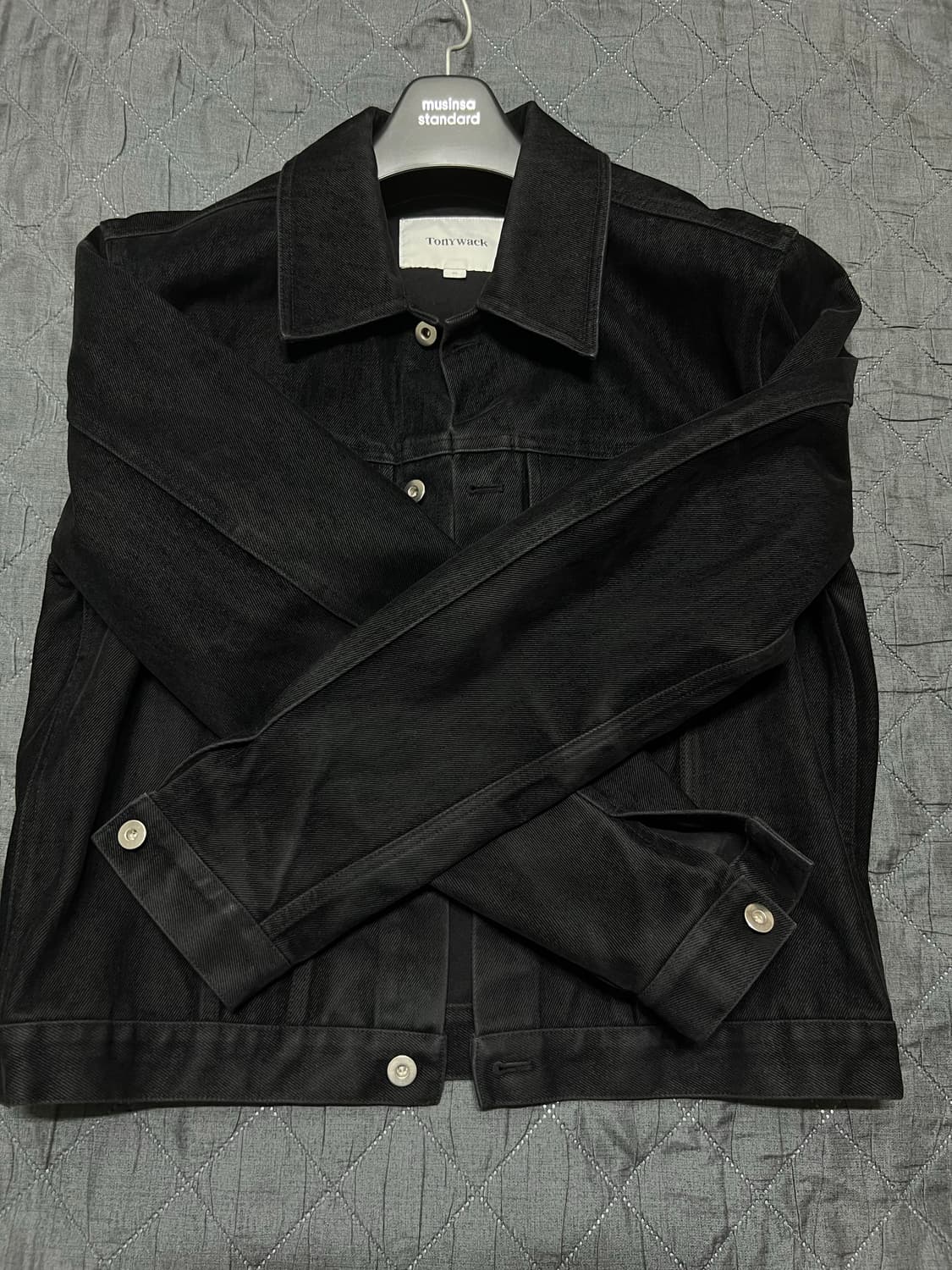 토니웩 블랙 벨벳 트러커 자켓 XL 상품이미지2