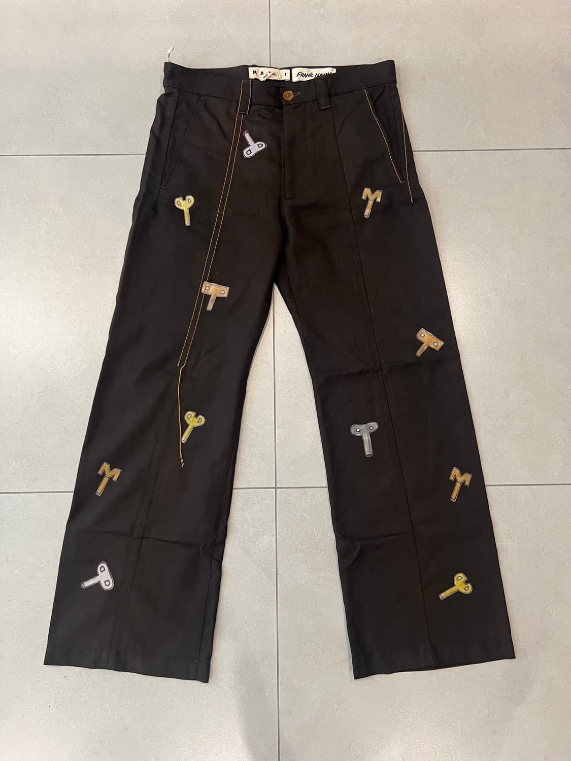 마르니 x 프랭크 나빈 키 프린트 팬츠 브라운 50 상품이미지1