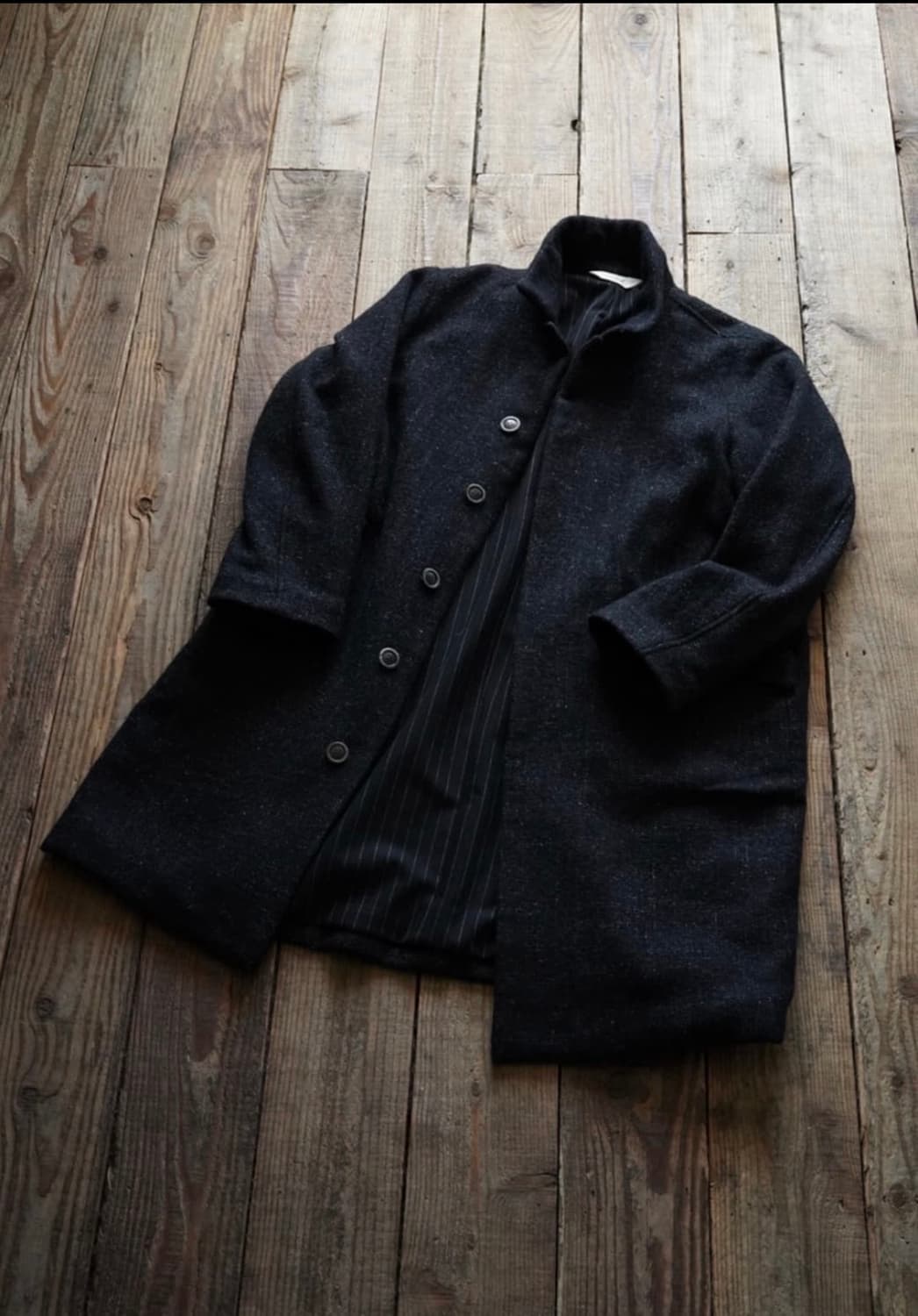 [m] 워드로브41 라이브러리 코트 멜란지블랙 상품이미지1