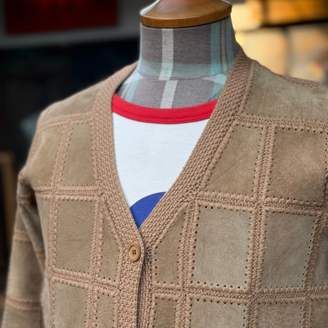 빈티지 스웨이드 패치워크 가디건 55-66 상품이미지7