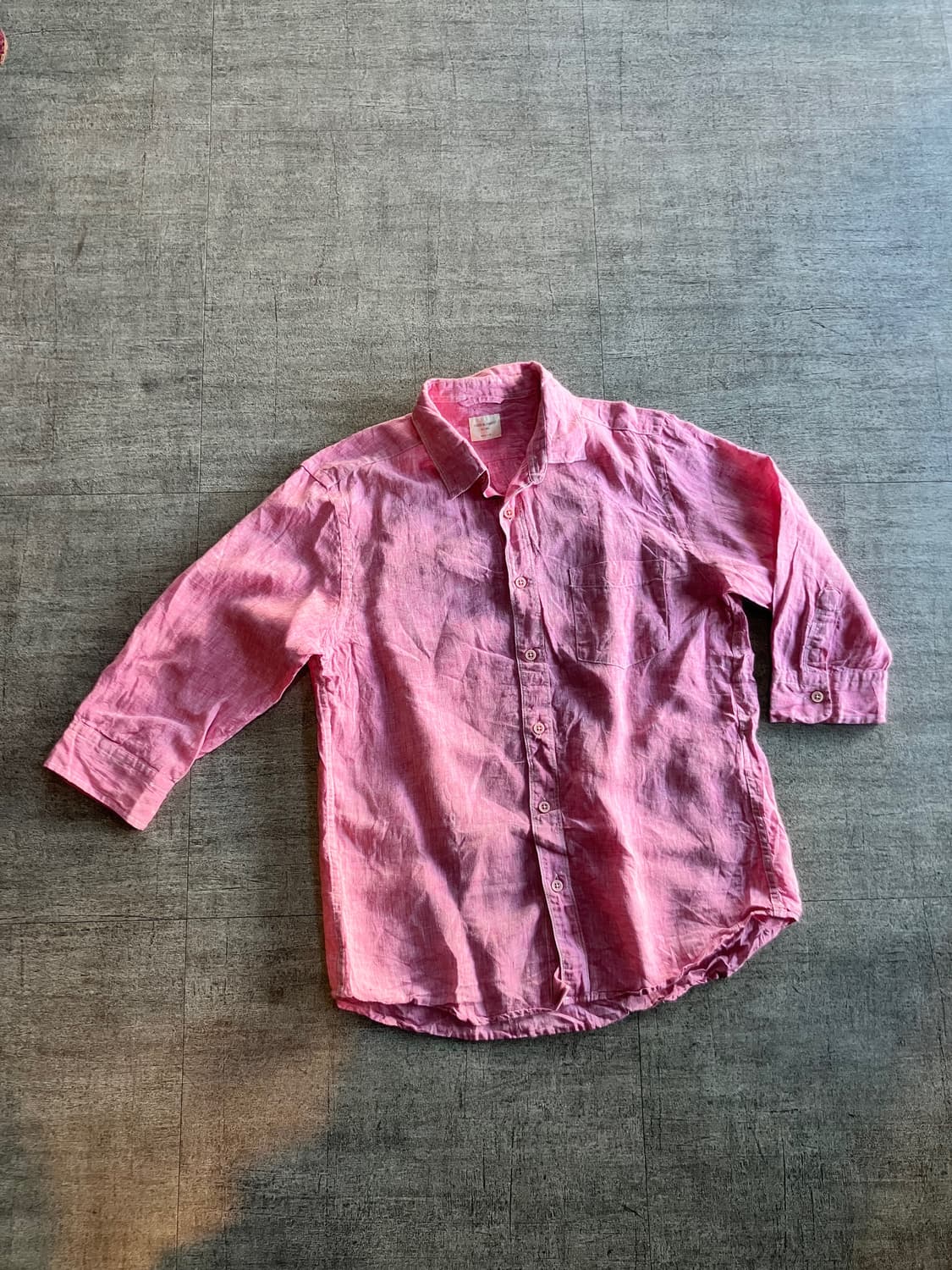 일본빈티지 Backnumber 올드스쿨할메카지 원포켓 5부셔츠 핑크 상품이미지1