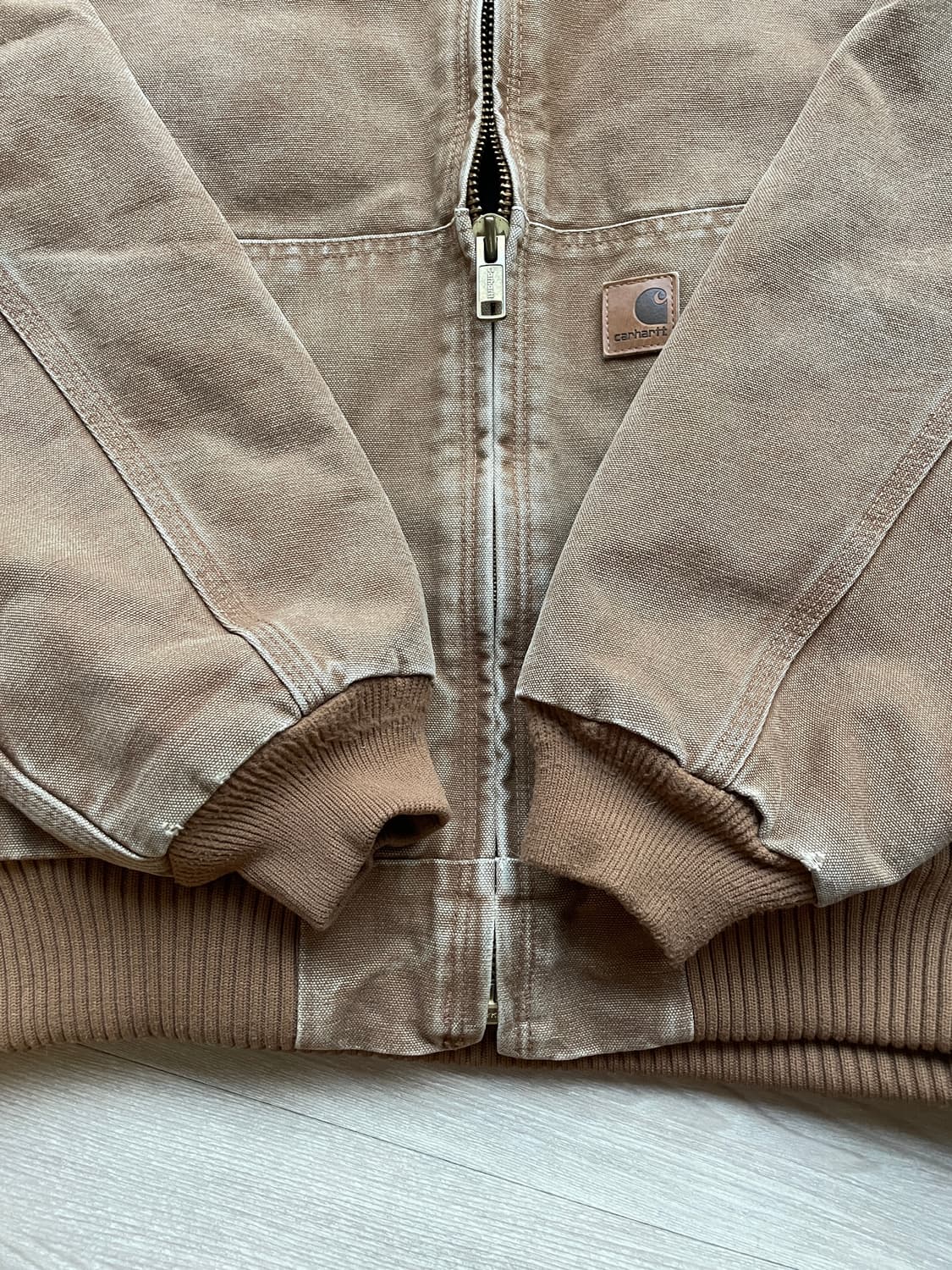 칼하트 j130 BRN 브라운 액티브 자켓 샌드스톤 빈티지 상품이미지5