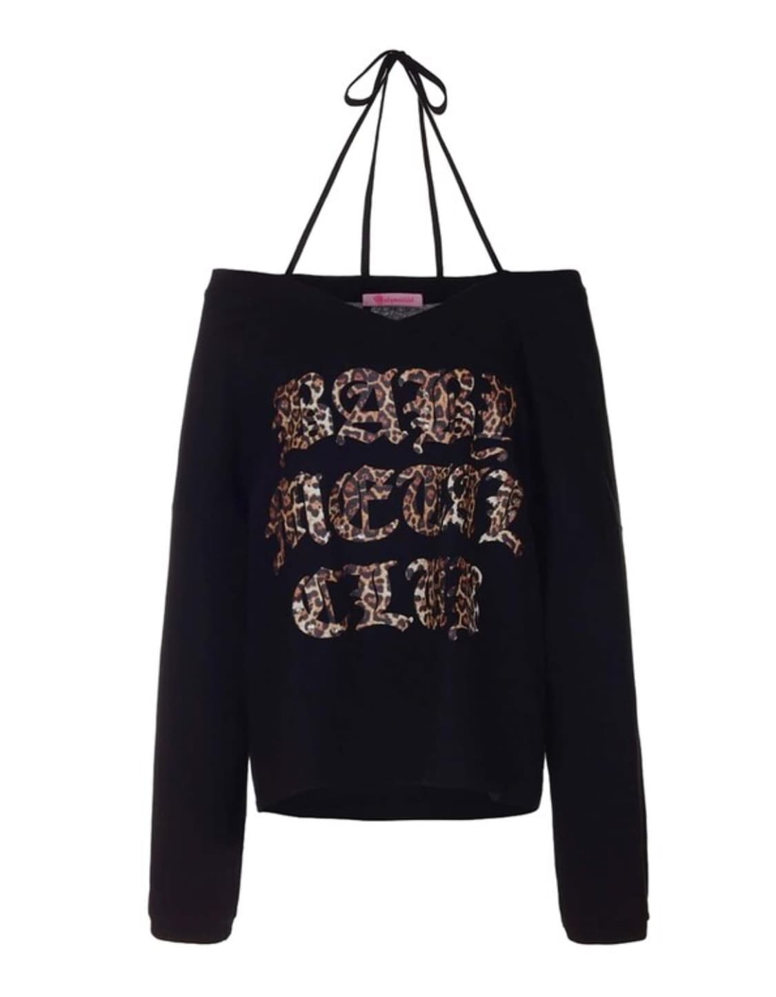 베이비메탈클럽 베메클 레오파드 로고 스트링티 블랙 상품이미지1