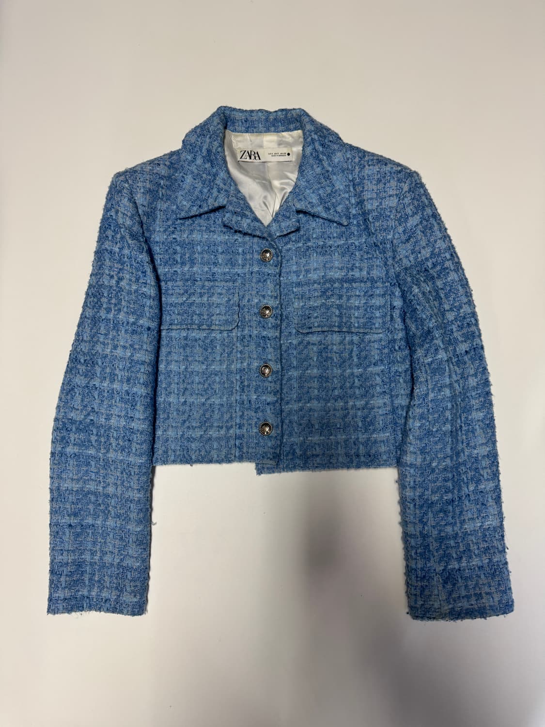 여성 자라 ZARA 스트럭처 크롭 트위드 자켓 S 상품이미지1