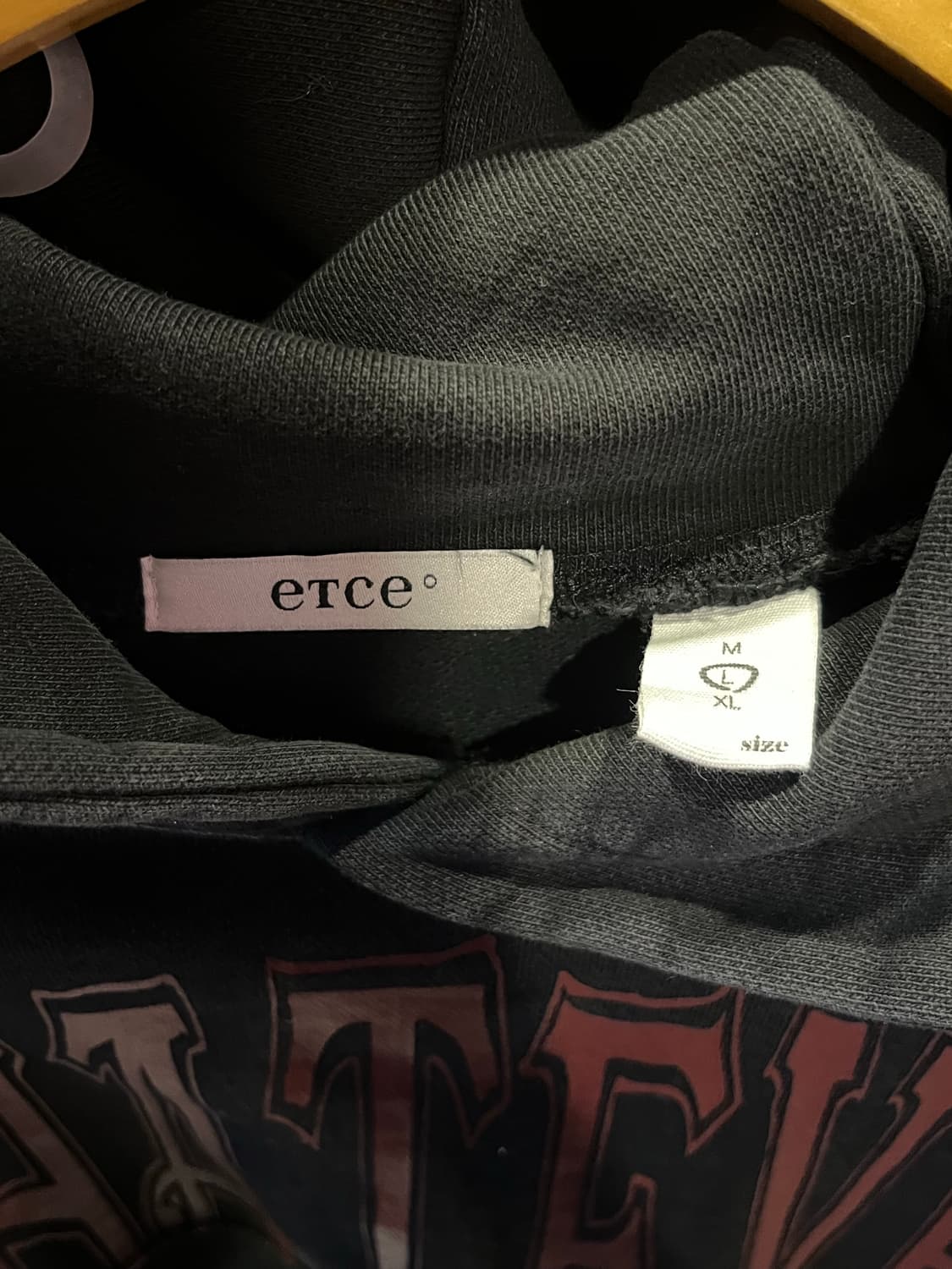 ETCE 이티씨이 블랙 후드 L 상품이미지4