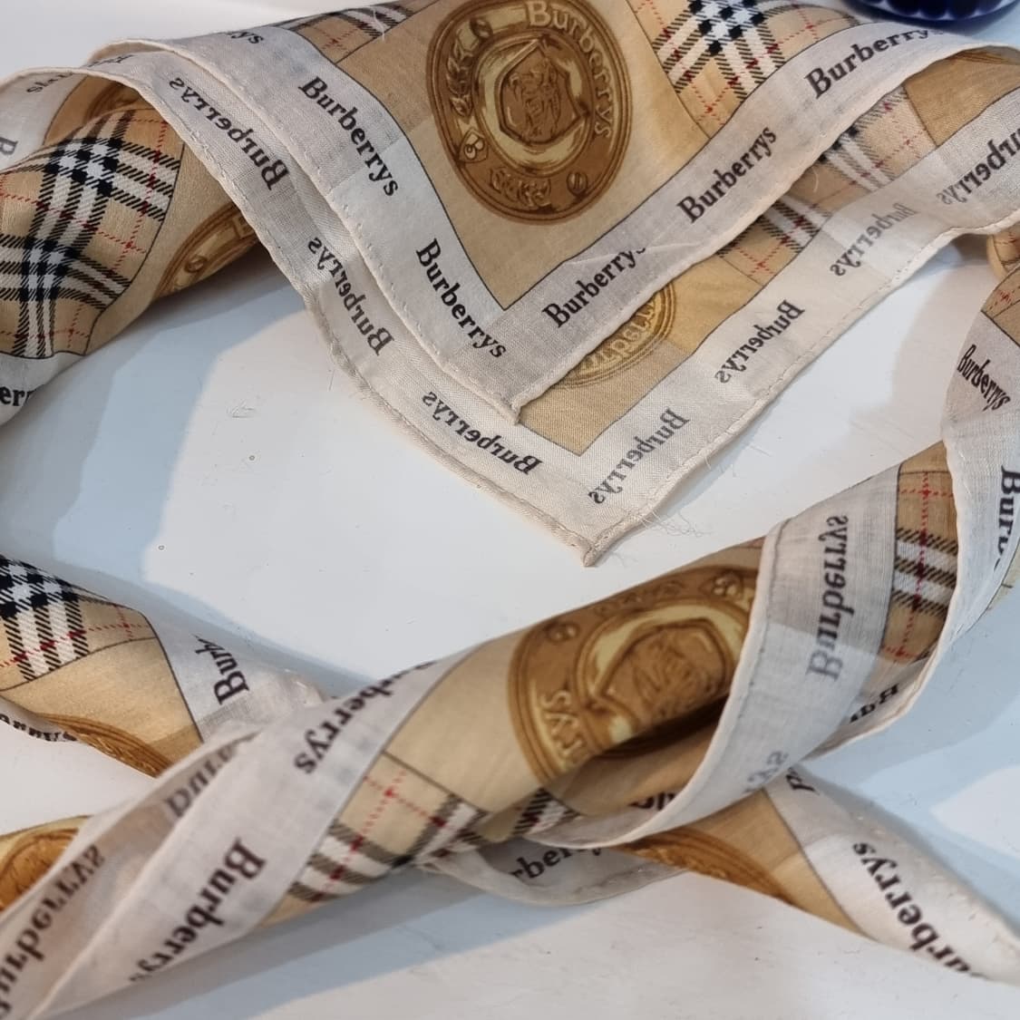 버버리(Burberrys) 빈티지 체크 면 손수건/쁘띠 스카프 상품이미지7