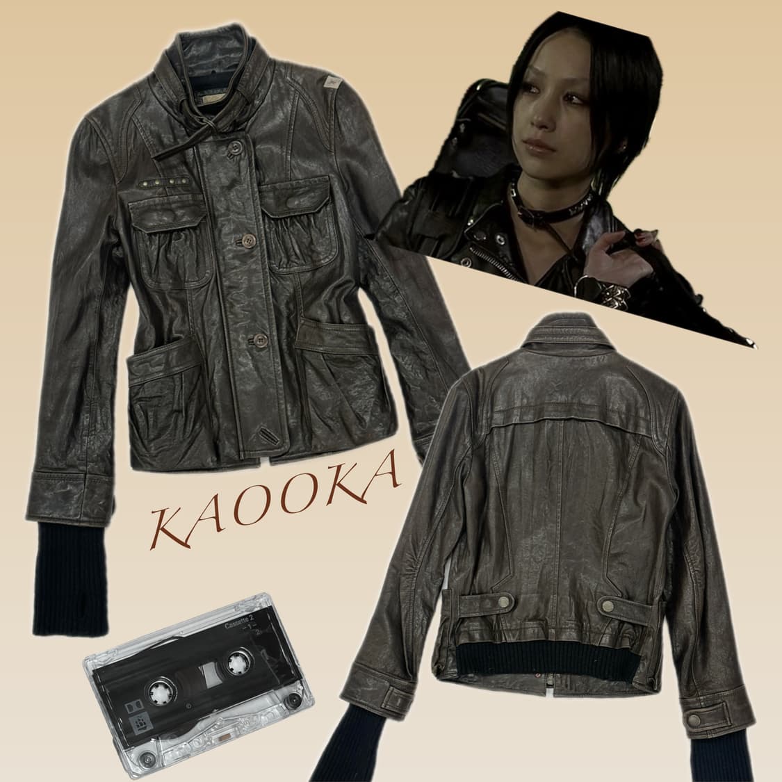 Thursday Island 브라운 빈티지 레더자켓 라이더 양가죽 상품이미지1