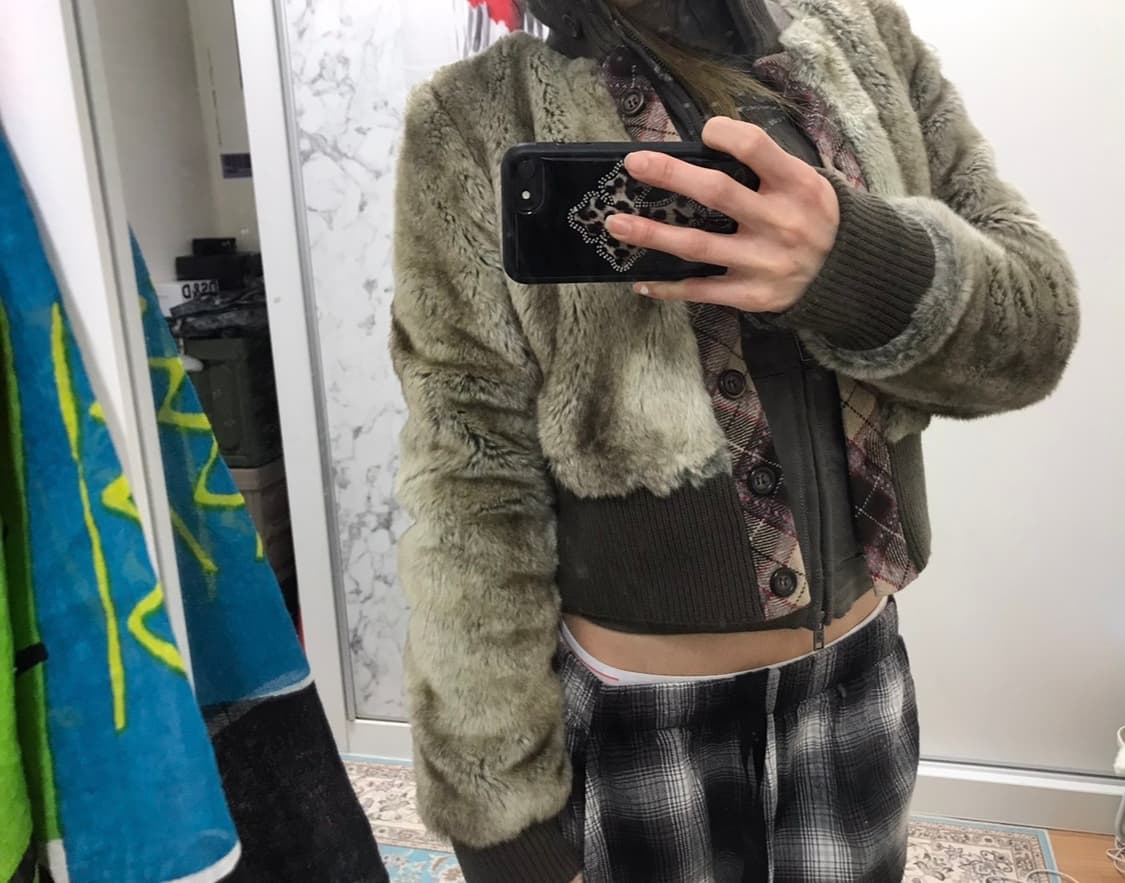 vintage ash brown fur jacket 상품이미지7