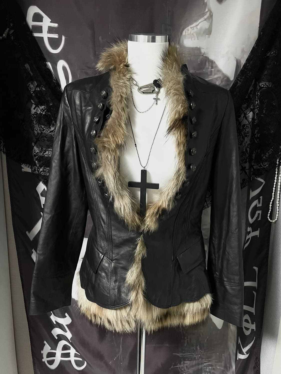 빈티지대장급 리얼레더퍼자켓 락시크다크웨어펑크히피니혼진오네갸루그런지페어리 상품이미지1