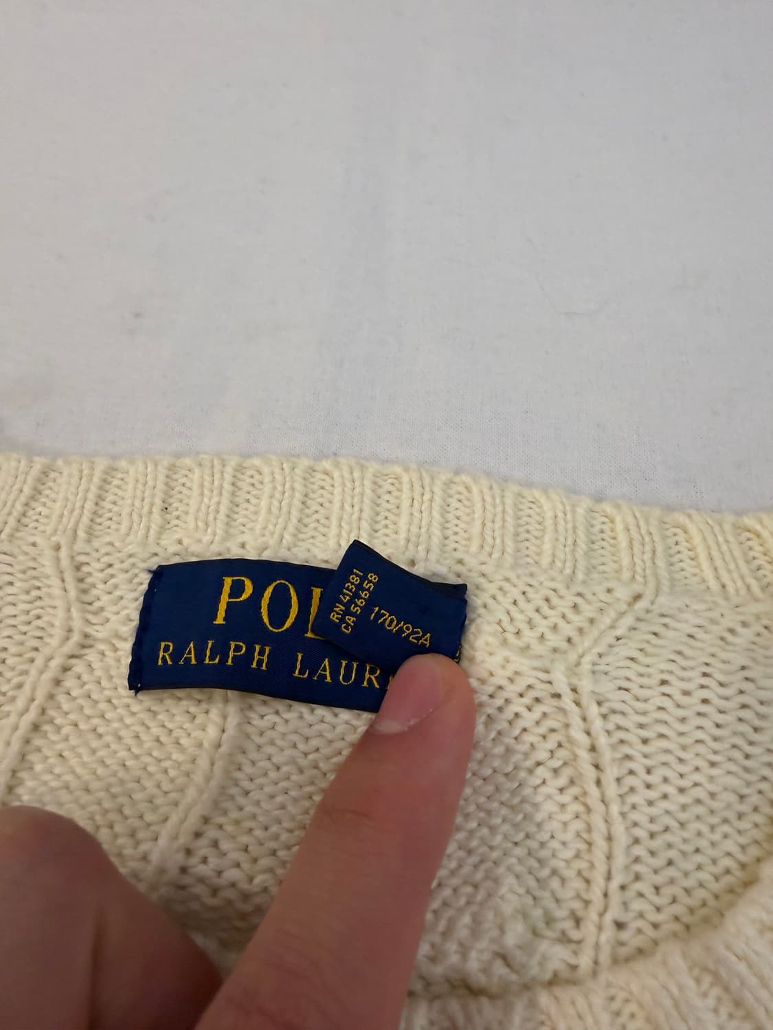 폴로 랄프로렌 꽈배기 케이블 니트 아이보리 상품이미지3