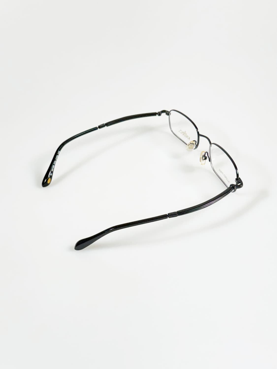 90s KALEIDO 블랙 슬림 스퀘어 메탈 빈티지 안경 상품이미지4
