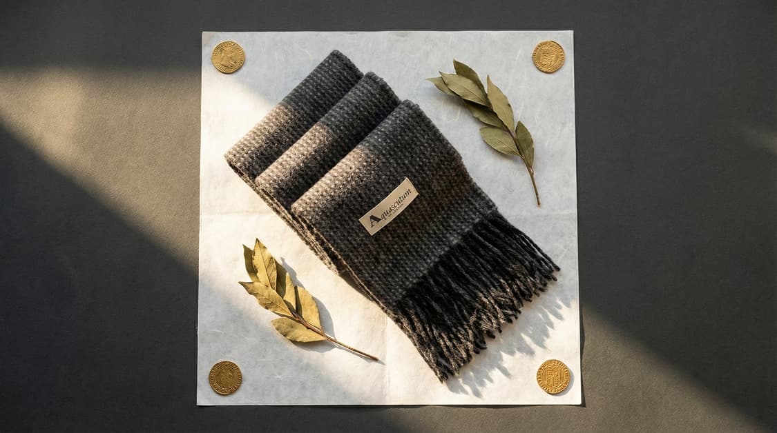 [정품] 아쿠아스큐텀 런던 울 100% 머플러 (차콜 그레이 체크) 상품이미지2