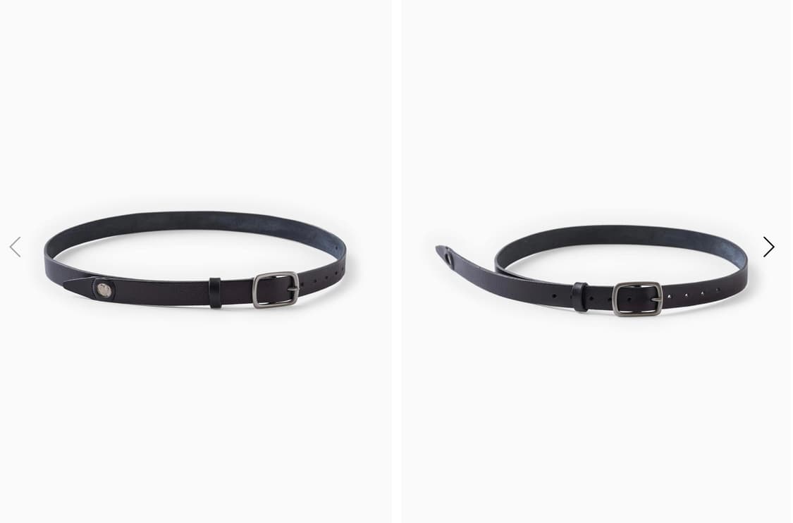 Black Washed Leather Vintage Coin Belt 상품이미지1