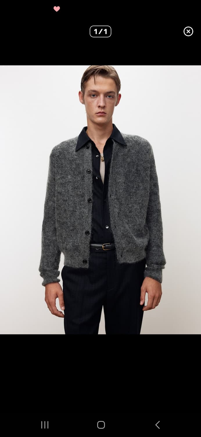 토니웩 모헤어 그레이가디건 m 상품이미지1