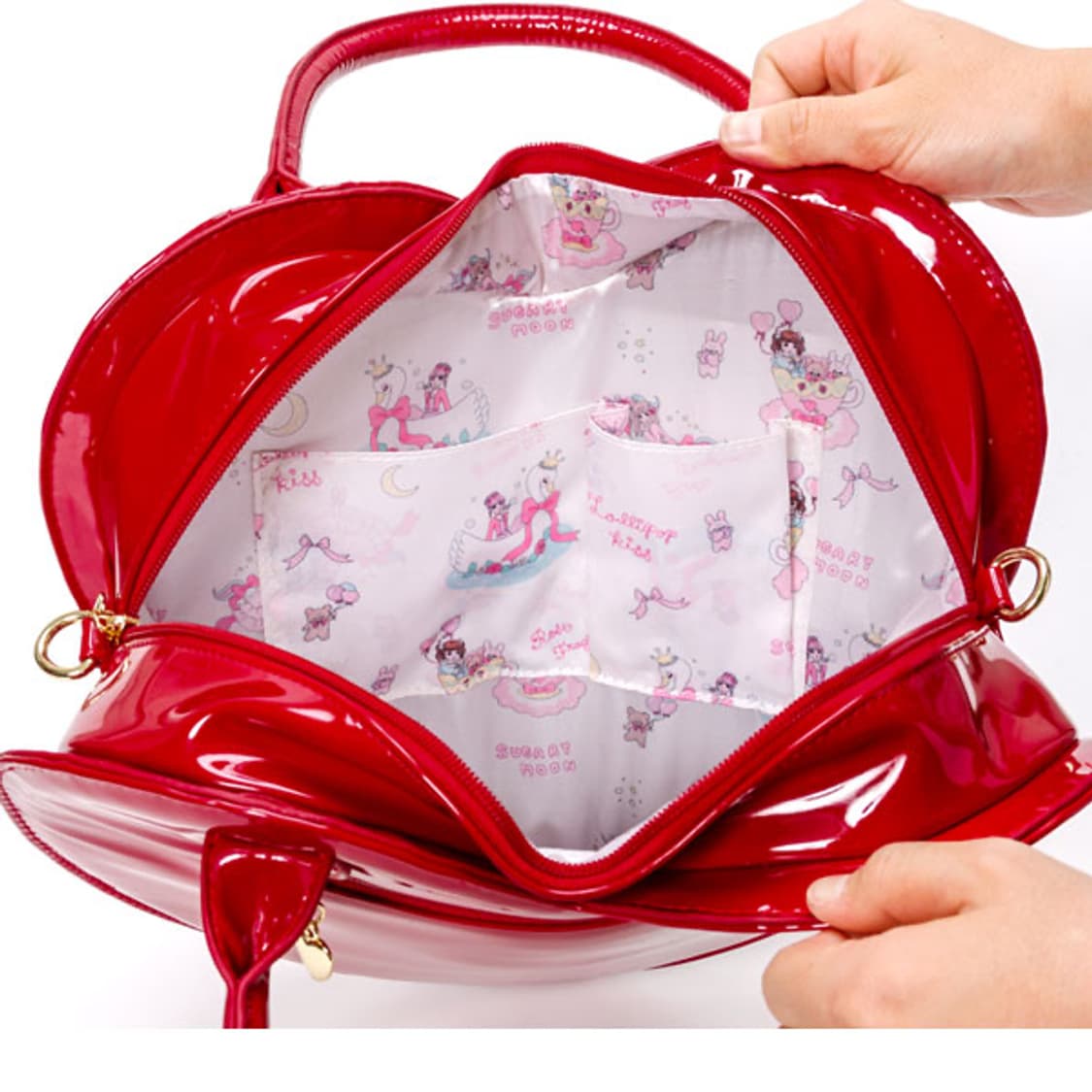 디어마이러브 디마럽 레드 에나멜 퀼팅 발렌타인데이 하트백 상품이미지6