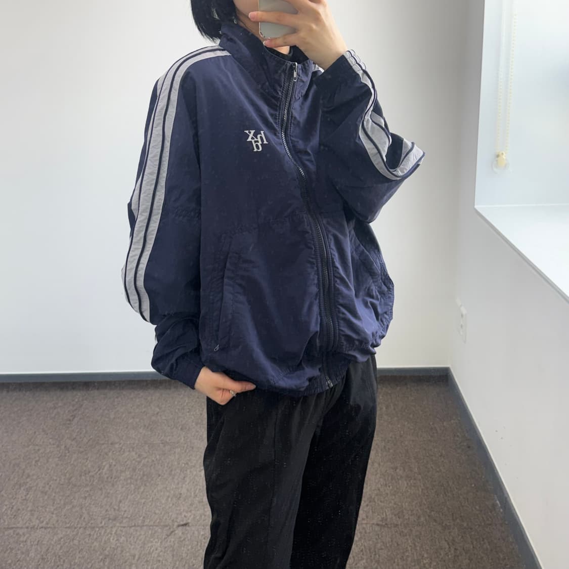 Hdex 에이치덱스 그레이 트랙탑 네이비 바람막이 상품이미지2