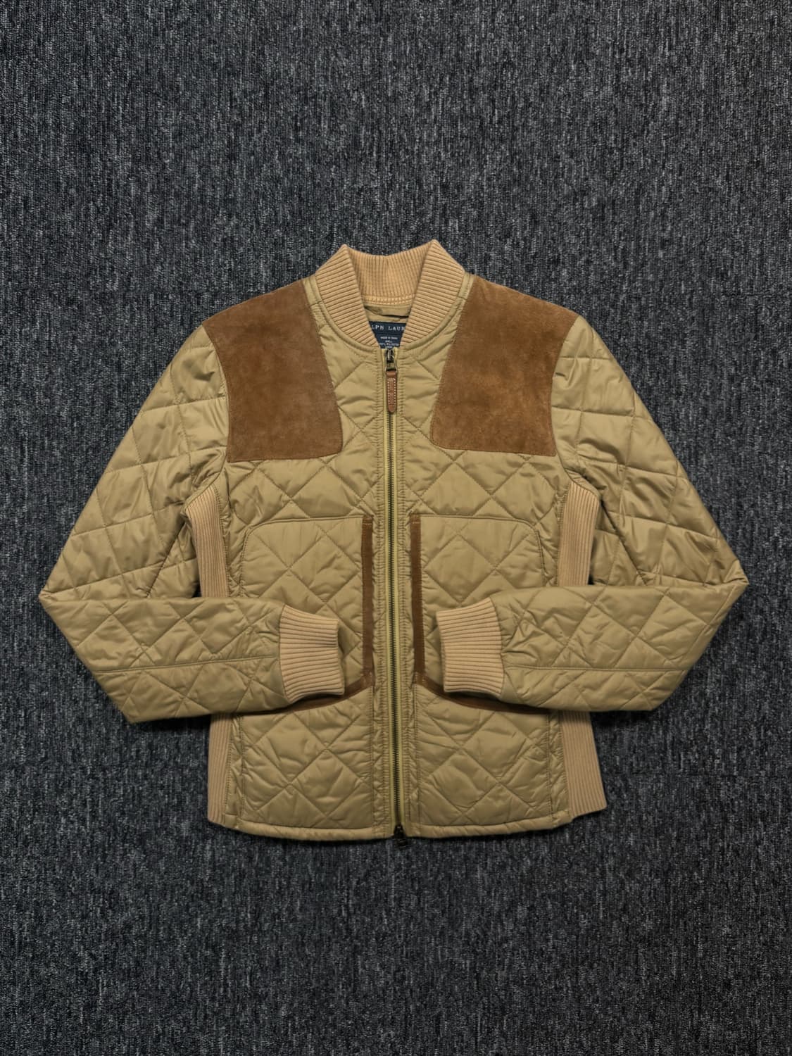 폴로 스웨이드 패치 퀼팅 집업 자켓 상품이미지3