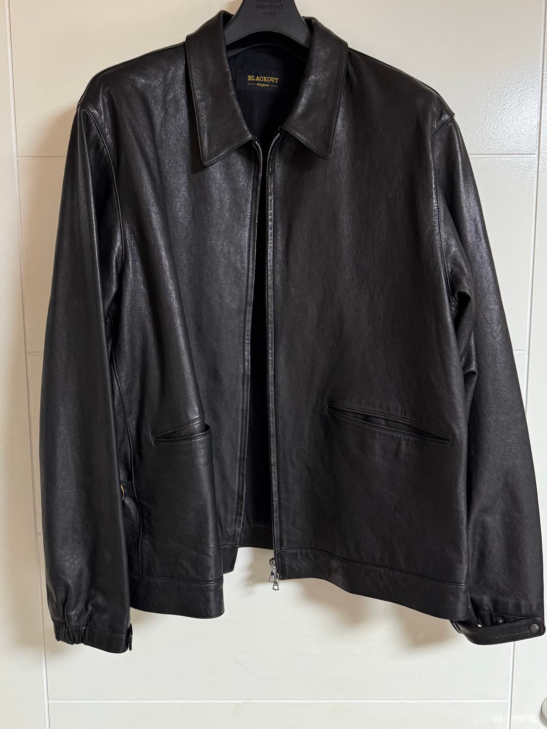 [L]느린양반 블랙아웃 워시드 레더자켓 가죽자켓 상품이미지1