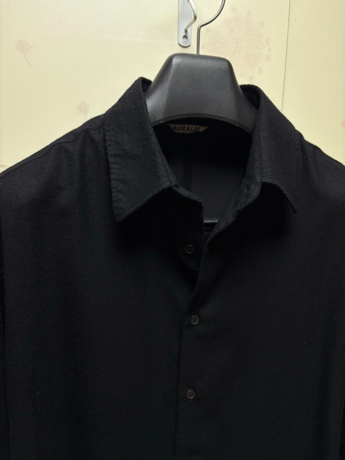 [5] 오라리 슈퍼 라이트 울 셔츠 블랙 24AW 상품이미지2