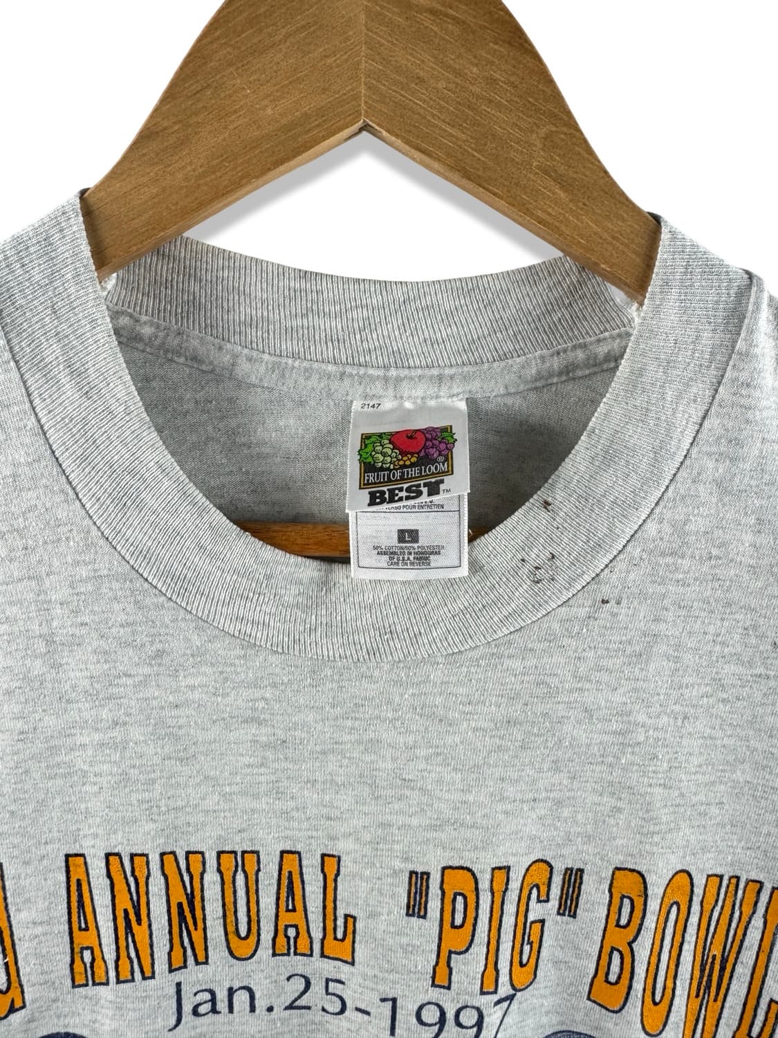 90S 미국제조 피그볼 이벤트 싱글스티치 티2296 상품이미지2