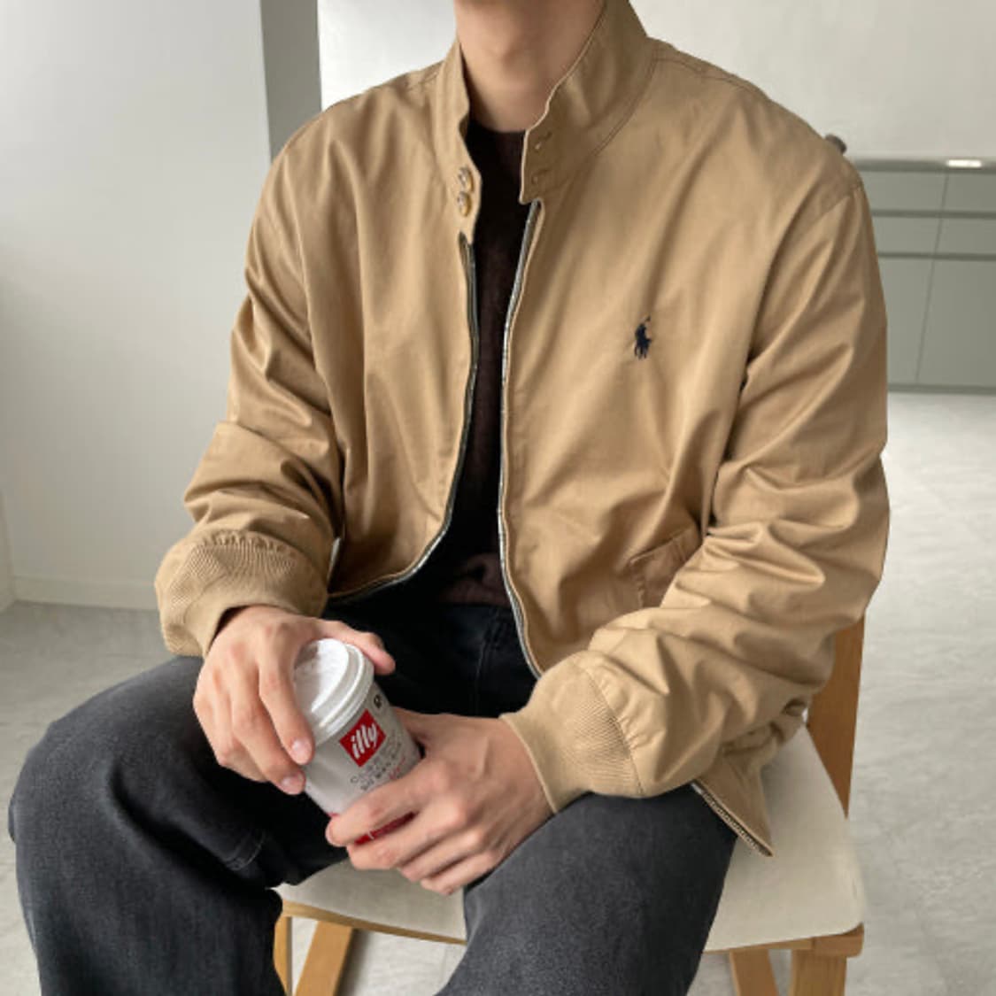 폴로 해링턴 치노 자켓 베이지 L 상품이미지3