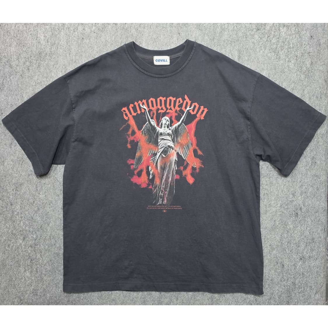 COVILL 코빌 아마겟돈 레드엔젤 프린팅 그래픽 빈티지 반팔티 상품이미지1