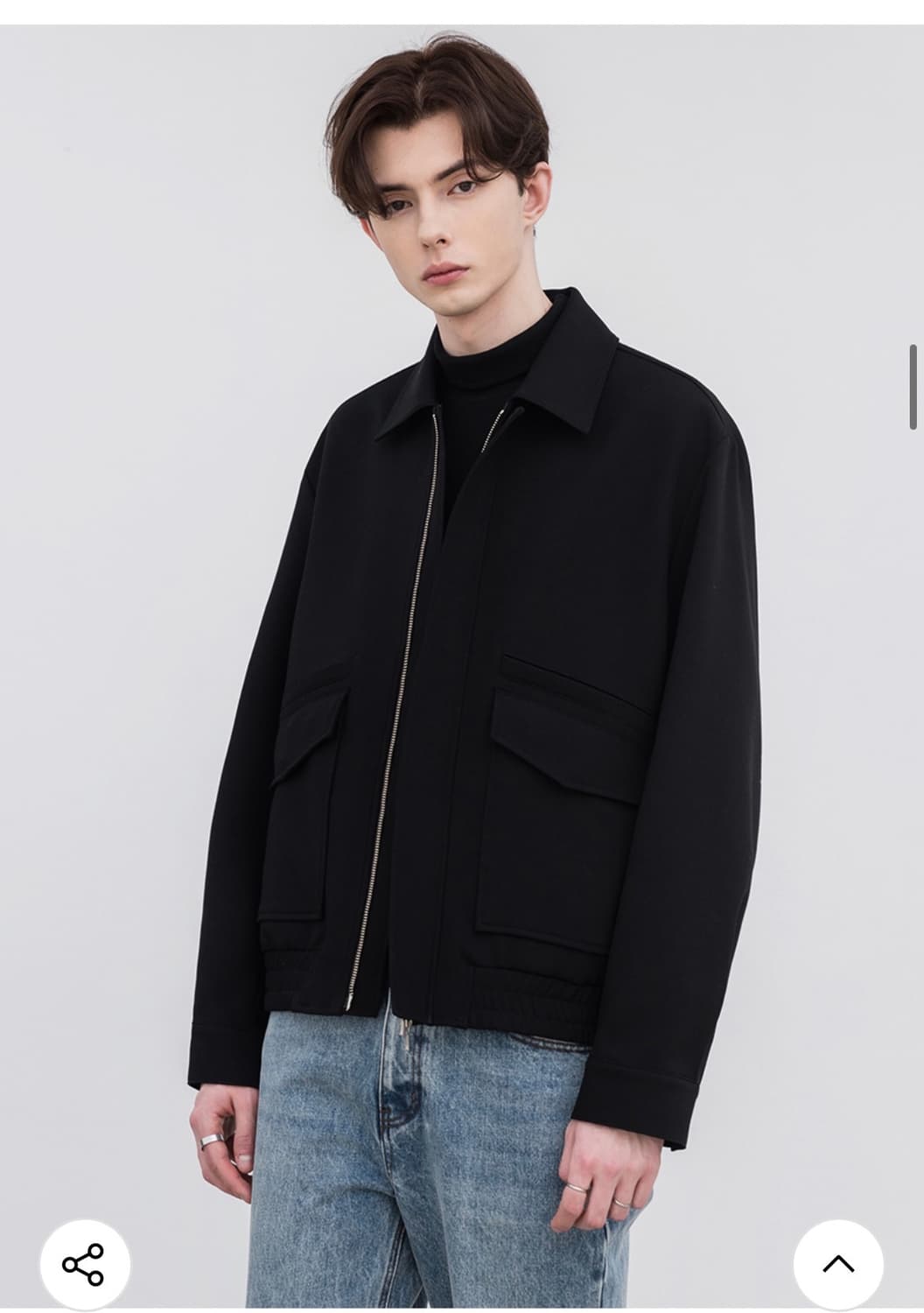 (L) 드로우핏 오블리크 울 트러커 자켓 블루종 [BLACK] 판매 상품이미지2