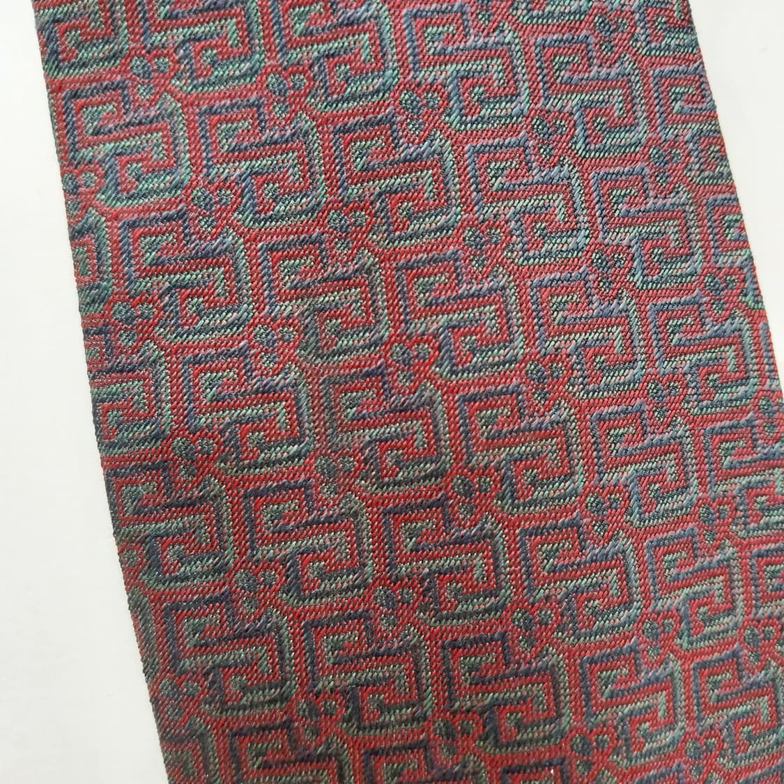 크리스찬 디올 실크 와인 기하 패턴 넥타이 8.4cm A등급 K1849
 상품이미지9