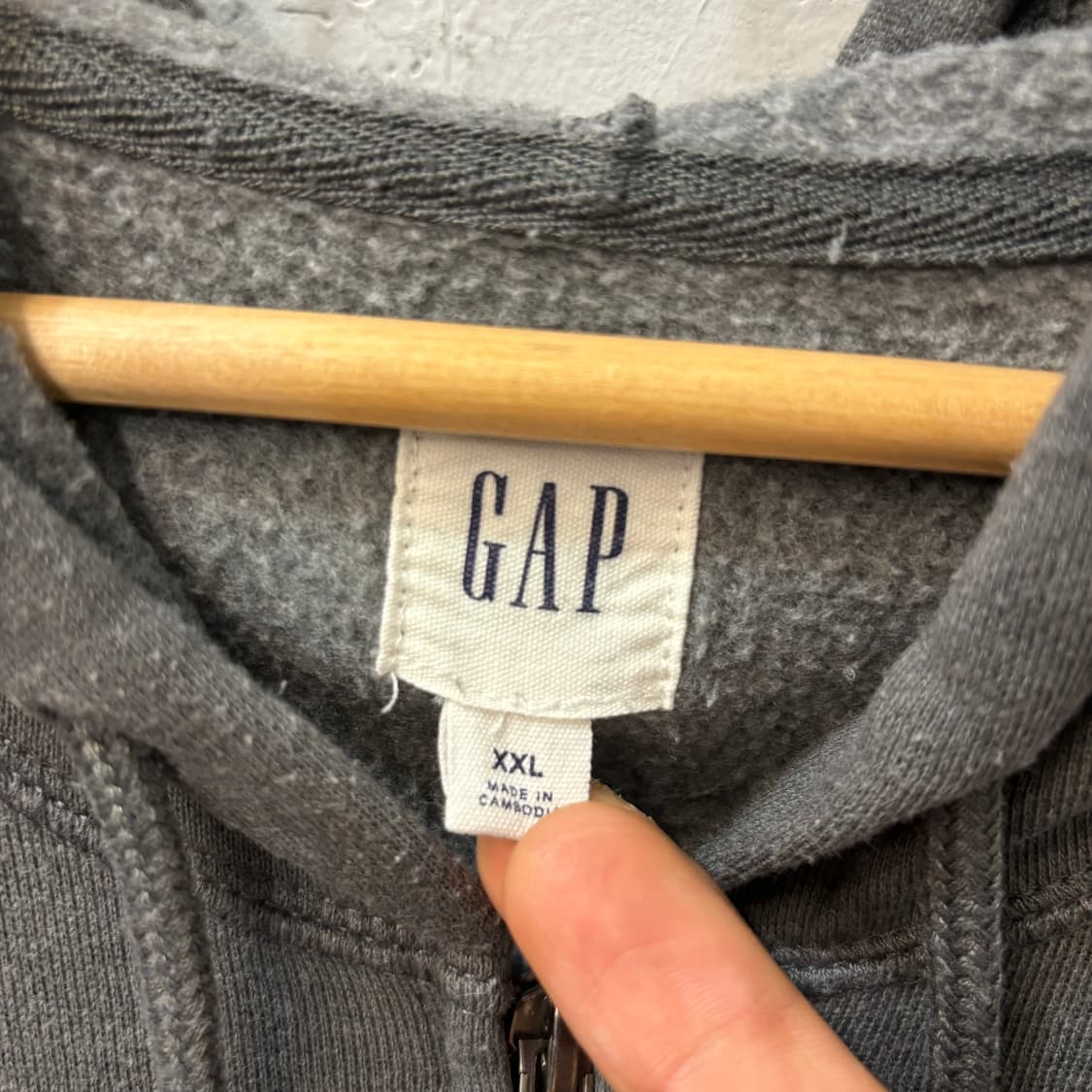 GAP 갭 y2k 차콜 후드집업 2XL 상품이미지6