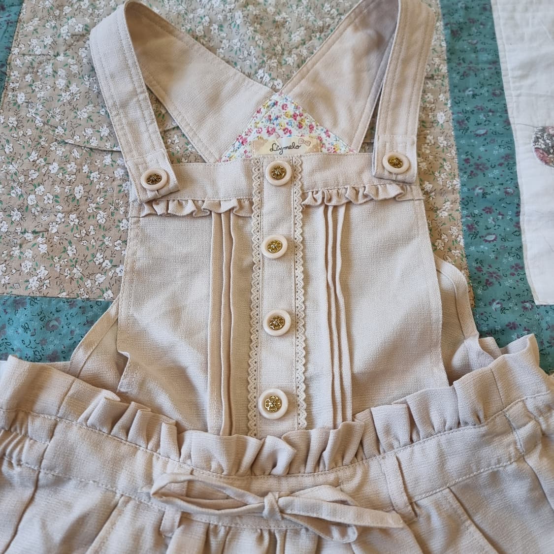 Lizmelo 플라워 안감 리본 점퍼스커트 상품이미지2