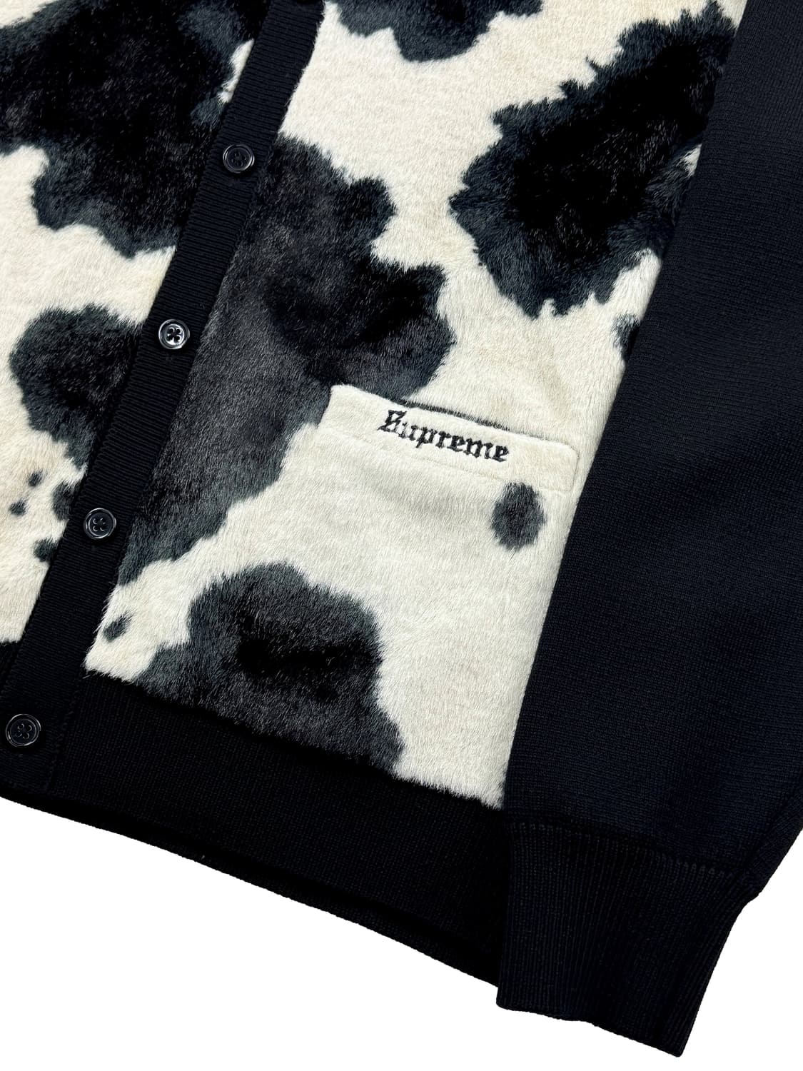 슈프림 카우 프린트 가디건 블랙 상품이미지4