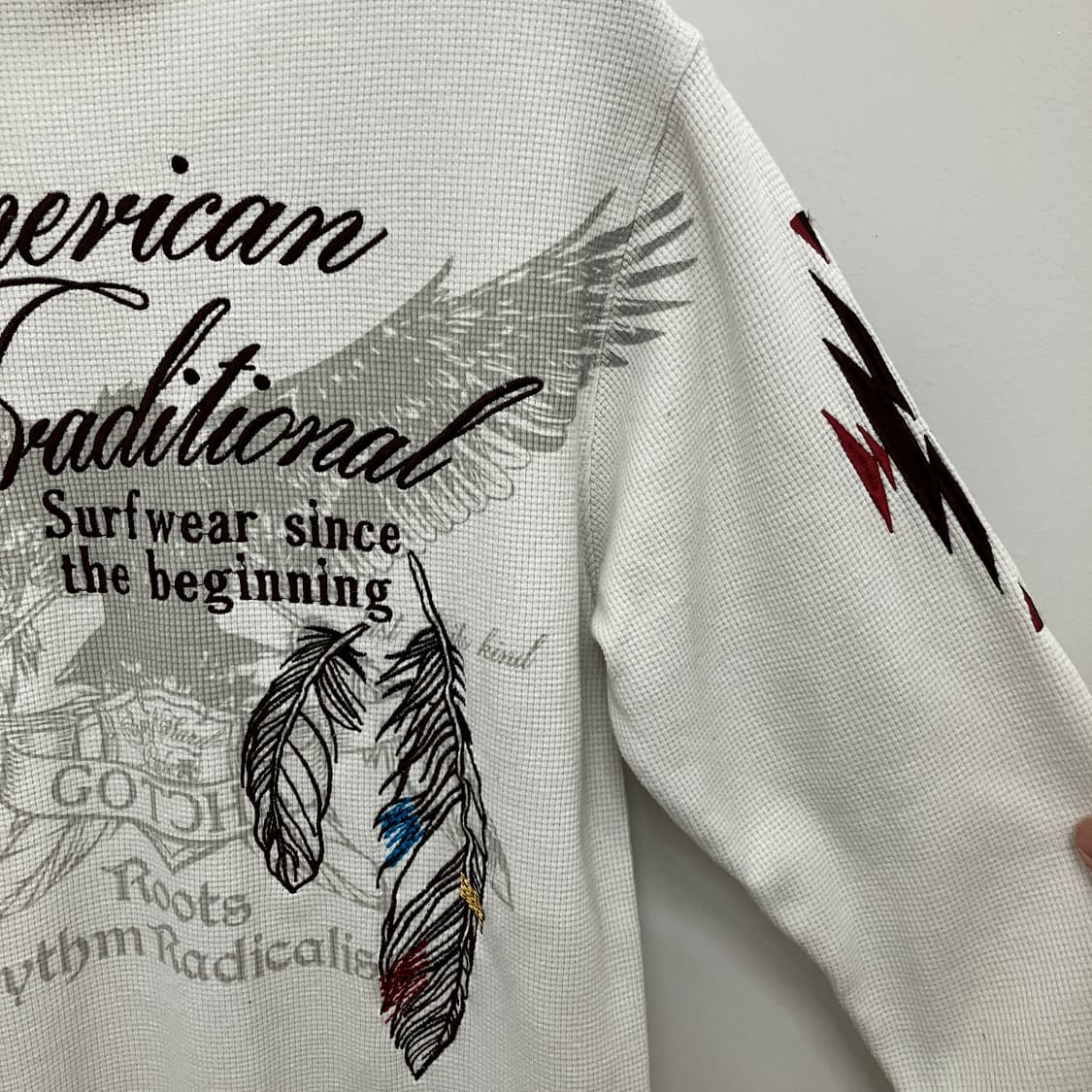 GOTCHA 갓챠 나바호 흰색 와플 긴팔티 상품이미지5