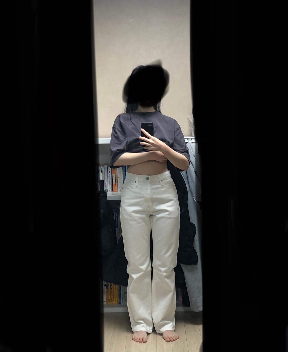 미착용 25 유니클로 스트레이트핏 코튼팬츠 일자 면바지 아이보리 상품이미지1