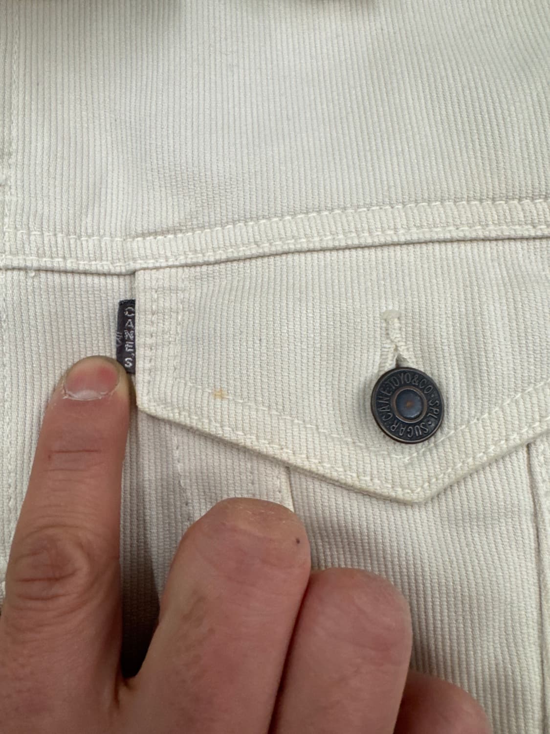 OS)슈가케인 빈티지 아이보리 3st 데님자켓 상품이미지3