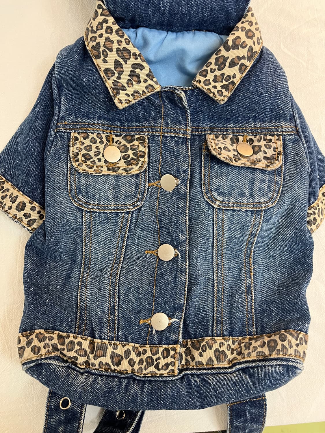 호피 데님 셔츠 모양 백팩 🎒 상품이미지10