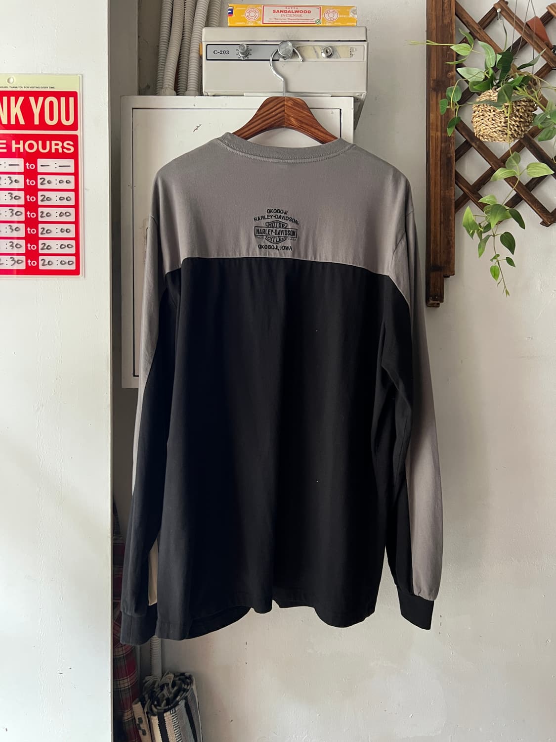 [XL]할리 데이비슨 스펠아웃 자수 로고 롱슬리브 티셔츠 상품이미지7