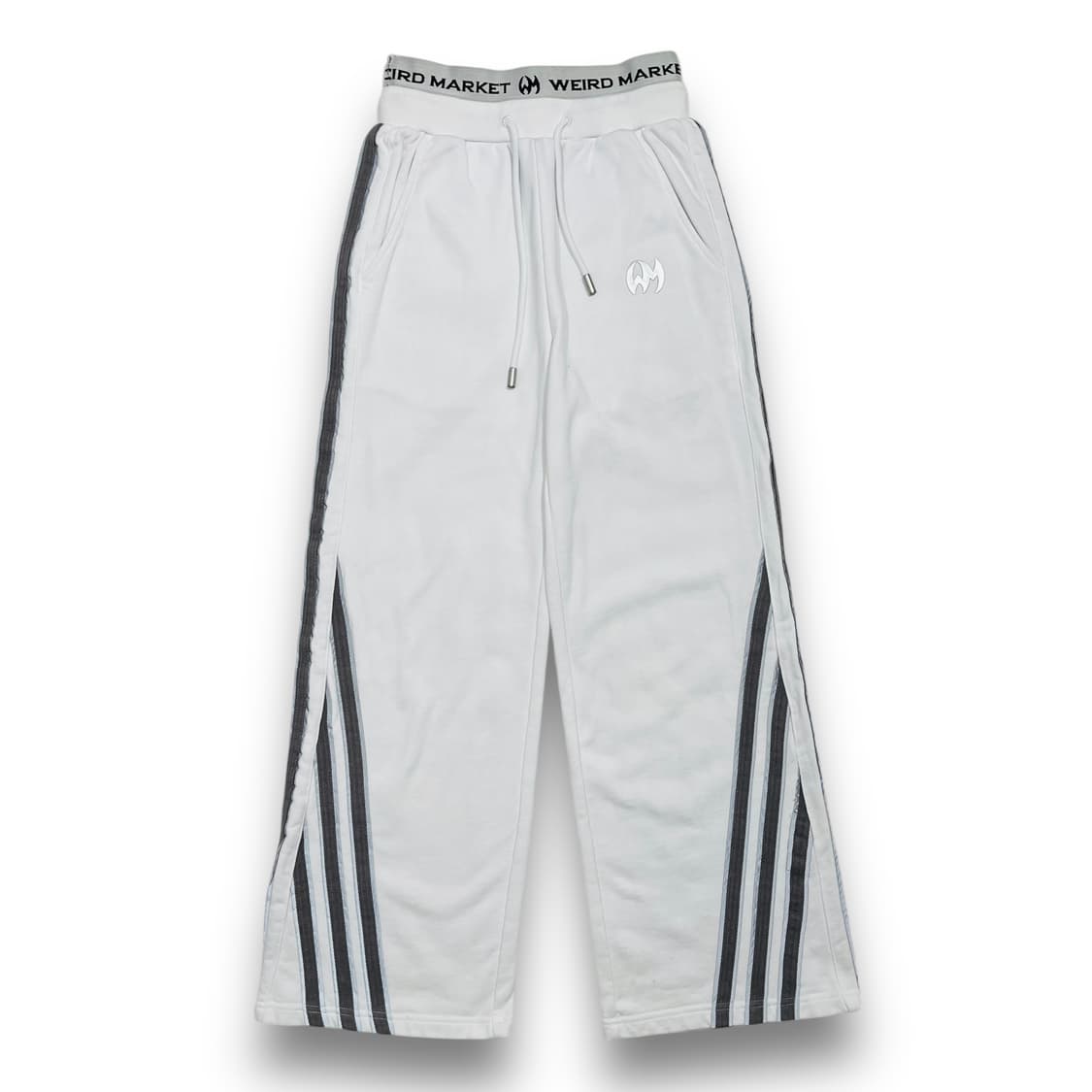위어드 마켓 복서 로고 프리브 삼선 코튼 화이트 트랙팬츠 상품이미지1