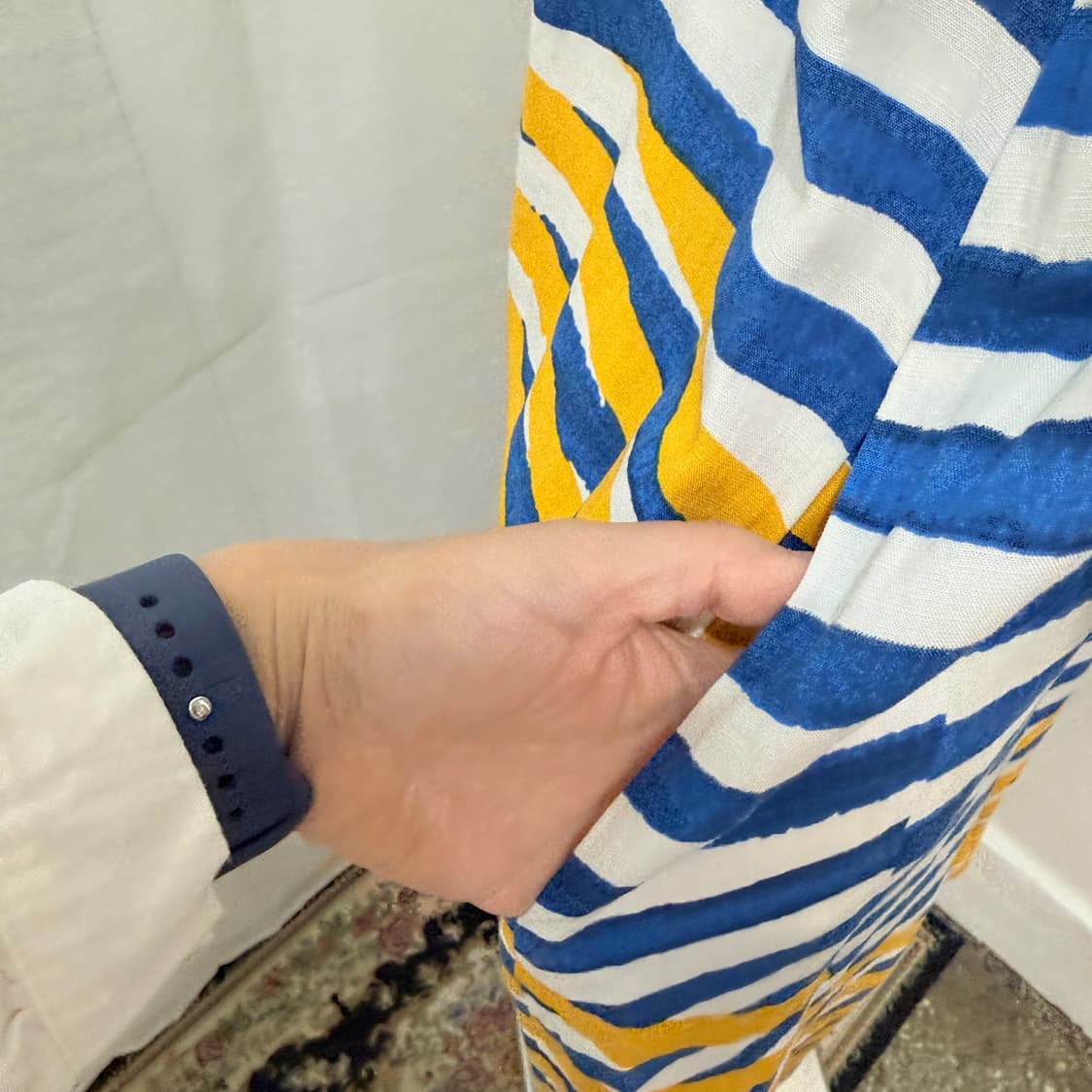 린넨 리넨 나시롱원피스 프린트 기하학 롱드레스 4456 상품이미지3