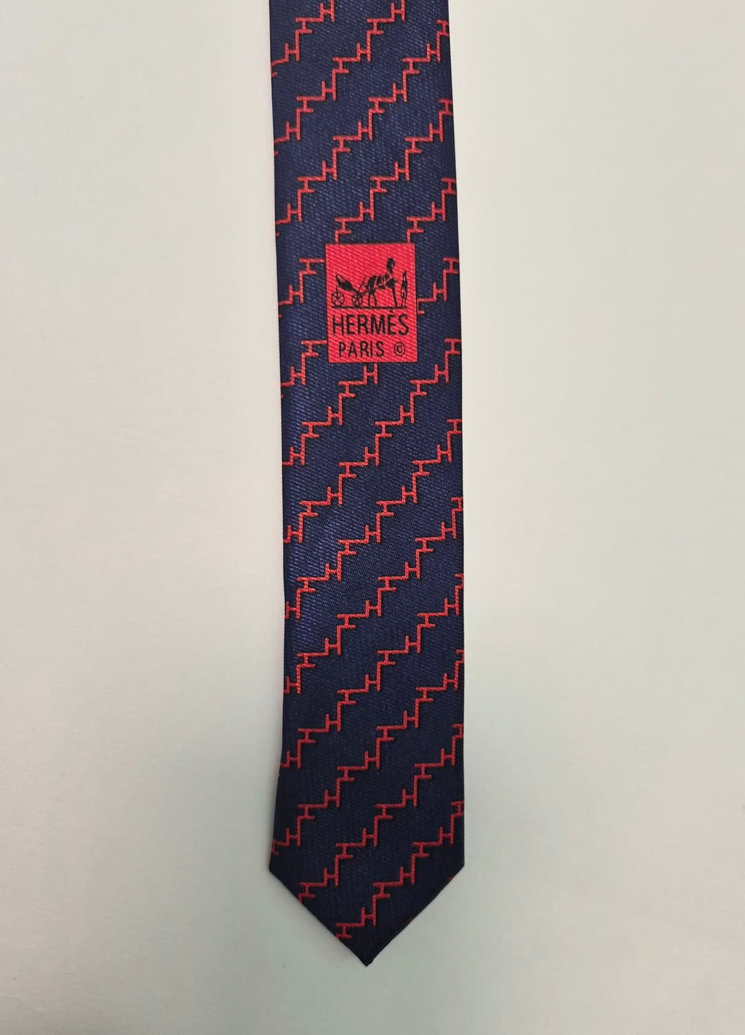 에르메스 실크 네이비 넥타이 (새상품급) 상품이미지4