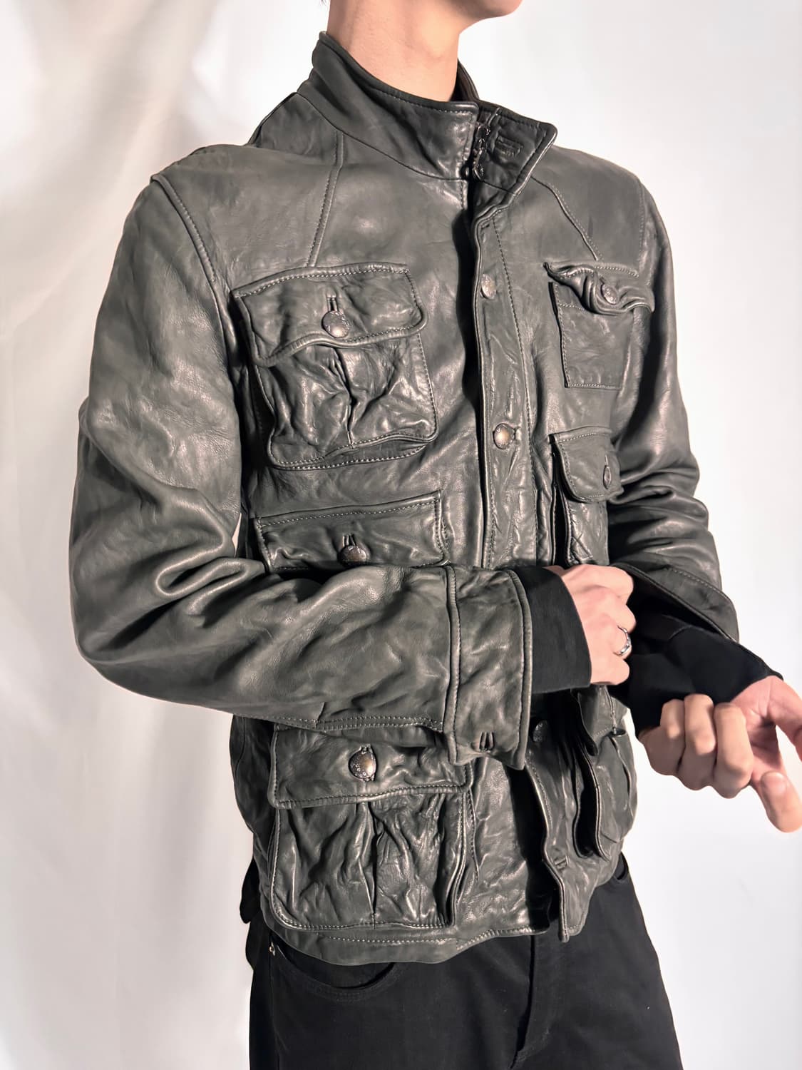 Dolce & Gabbana Military Leather Jacket 상품이미지2
