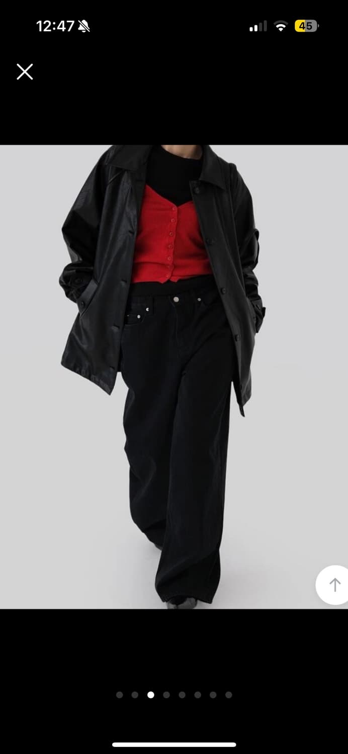 어텀 블랙 와이드 팬츠 상품이미지3