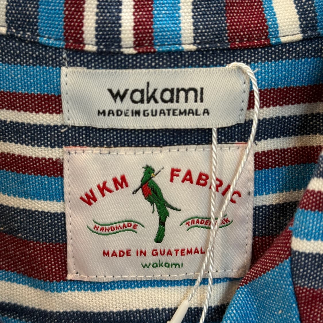 와카미 스트라이프 과테말라 생산 코튼 오픈카라 셔츠자켓 상품이미지9