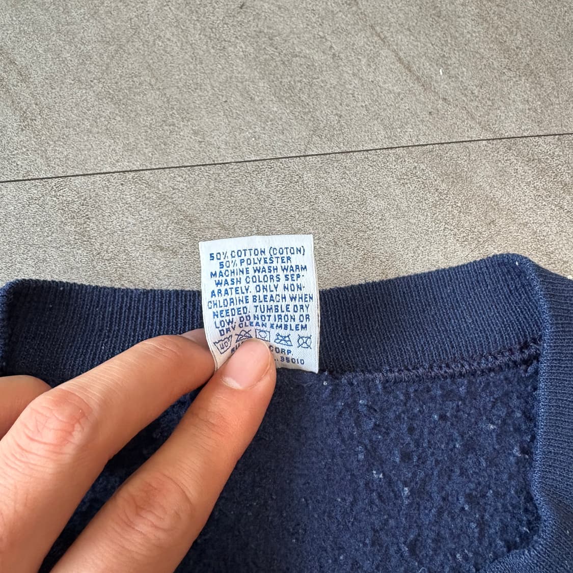 90년대 미국 생산 러셀 블랭크 네이비 스웻셔츠 상품이미지6
